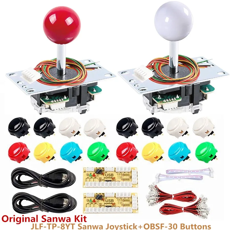 

2Player Sanwa original kit Arcade Video Games Kit DIY Bundle for PC JLF-8YT sanwa Joystick OBSF-30 Push Button For Arcade Mame