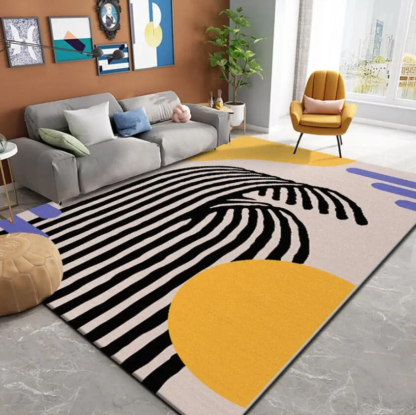 

Nordic Geometric Plush Abstract Rug and Carpets for Living Room Bedroom Floor Climbing Child Kid Baby Play Mat Bathroom Door Mat