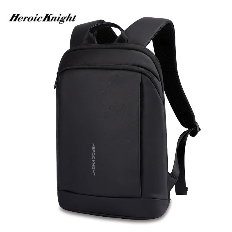 Heroic Knight Slim Laptop Backpack Men 15.6 Inch Thin Back Pack Office Work Men Backpack Business Bag Unisex Black Mochila