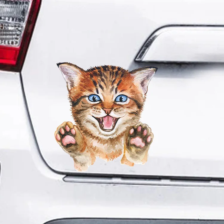 Niedlicher Katzen-Wandaufkleber, Wohnzimmer-Schrank-Dekoration, Tapete, Badezimmer-Toiletten-Wandbild für Heimdekoration, Kätzchen-Glasfenster-Aufkleber – Detail 4