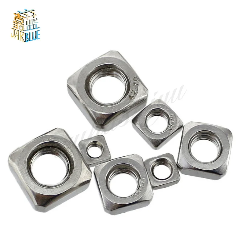 

20-50Pcs DIN557 GB39 M3 M4 M5 M6 M8 304 Stainless Steel Square Nuts