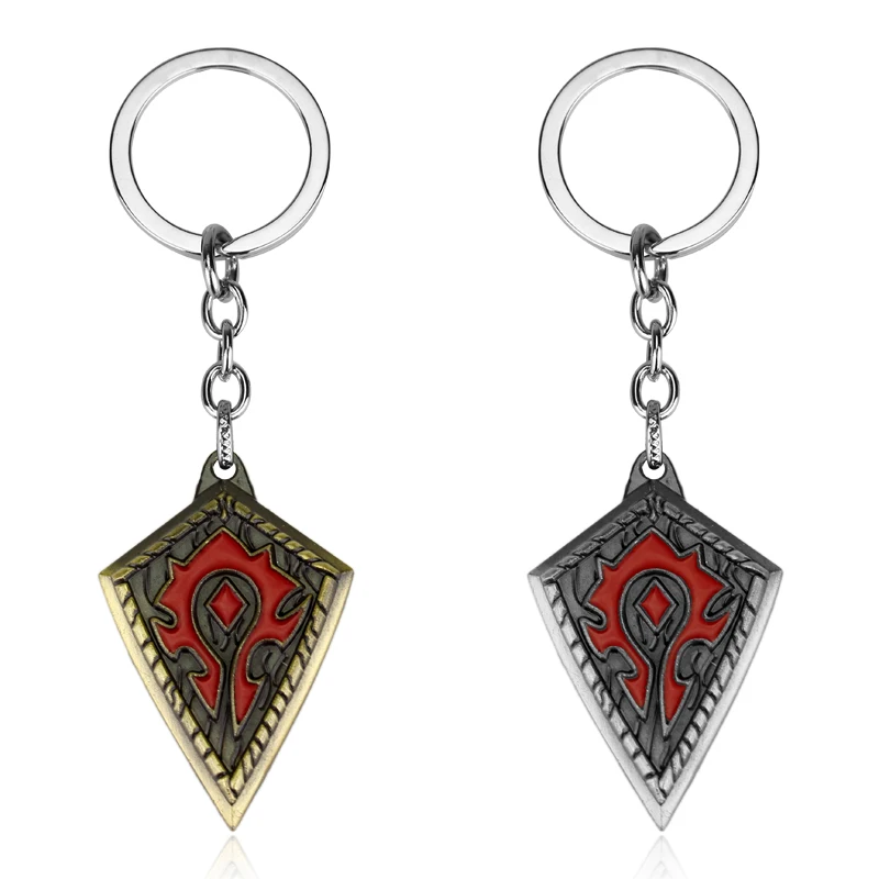 Game World Of Warcraft Keychain Engraved WOW Logo Metal Keyring for Man