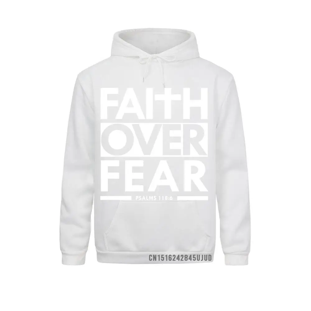 Faith Over Fear Bible Scripture Verse Christian Pullover Hoodie Hoodies High Street Long Sleeve Men Sweatshirts Winter Hoods