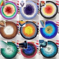 300g Rainbow Gradient ciasto przędzy organicznej bawełny włóczka mieszana wiosna/lato szydełka spódnica szal koronki linii DIY ręcznie tkane przędzy