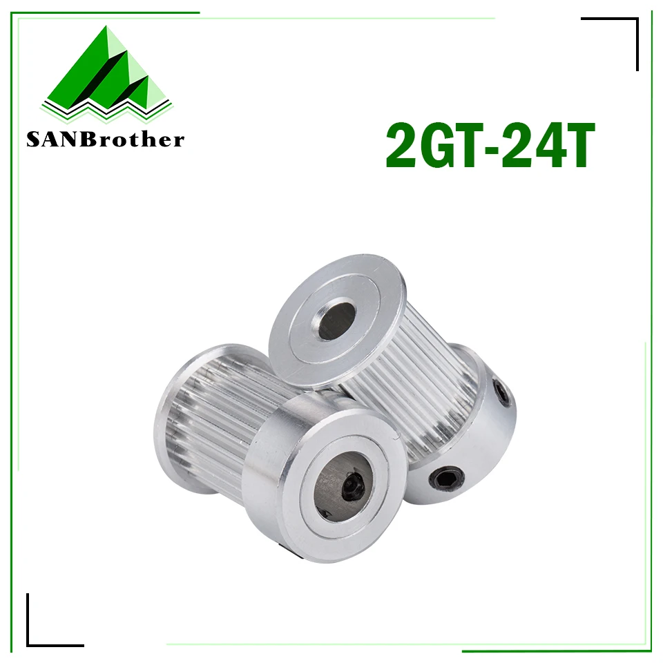 

24 Teeth 2GT Timing Pulley Bore 5mm 6mm 6.35mm 8mm for width 15mm GT2 Synchronous Belt Small Backlash Gear 24Teeth 24T