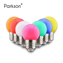 2 pièces/lot 1W ampoule Led colorée E27 220V lampe rouge jaune bleu vert rose Orange blanc noël mariage veilleuse pour chambre à coucher