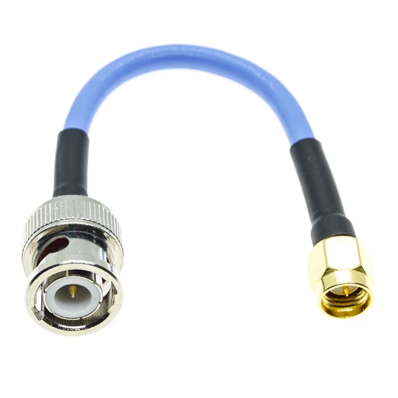 

BNC male to SMA male connector lot RG402 .141" Semi flexible rigid cable blue