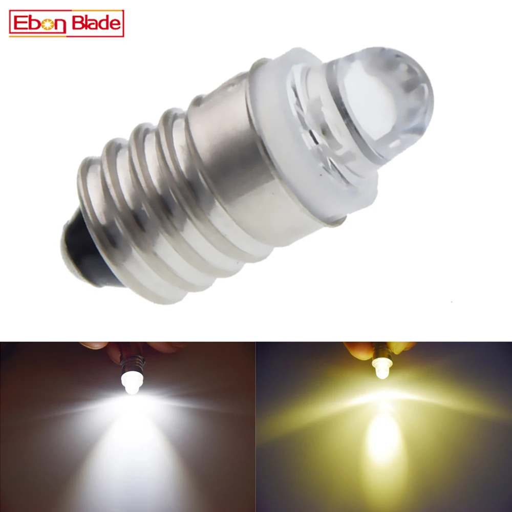 100Pcs E10 Screw LED Flashlight Bulb 3V 12V DC Light Replacement Flashlight Torch bulb For Petzl Zoom Duo Head Lamp Warm / White