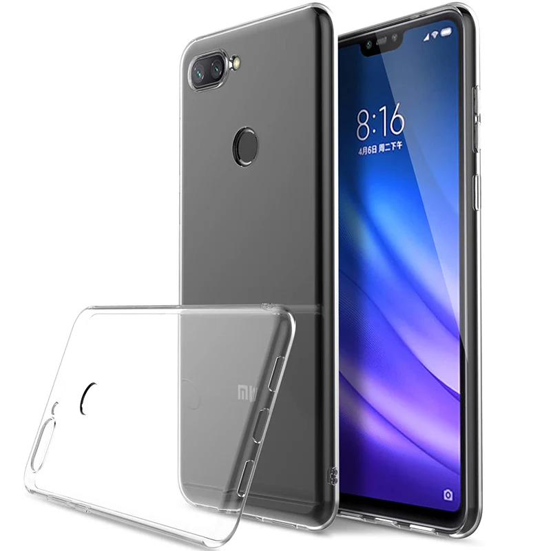 Transparente weiche TPU-Hüllen für Xiaomi Mi 8 Lite, Rückseite, Kamera, schützende Silikon-Handyhülle, klarer Kristall, Funda Mi 8 Lite Gel