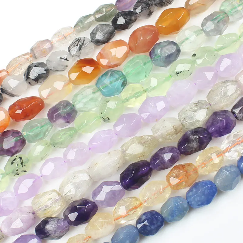 100% Natural stone Beads 15inch , Inregular Faceted 5-12mm Cirtine , Charoite ,Apatite , Kunzite , For DIY Jewelry Making