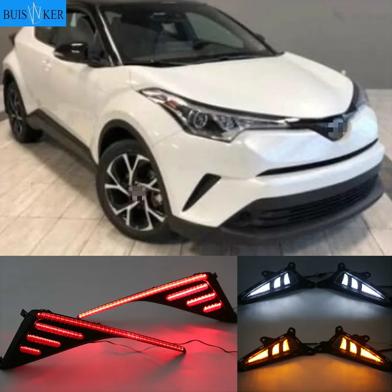 

1Set LED DRL For Toyota C-HR CHR 2016 2017 2018 2019 Daytime Running Light Rear Tail bumper Fog Lamp Brake light Warning light