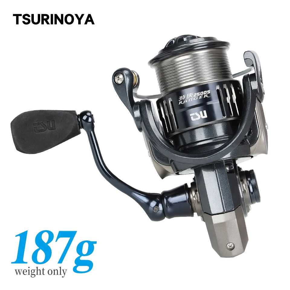 

TSURINOYA Ultra-light Carbon Spinning Fishing Reel RANGER 2000S 2500S 3000S 6kg Drag Power 9+1BB Shallow Spool Long Casting Reel