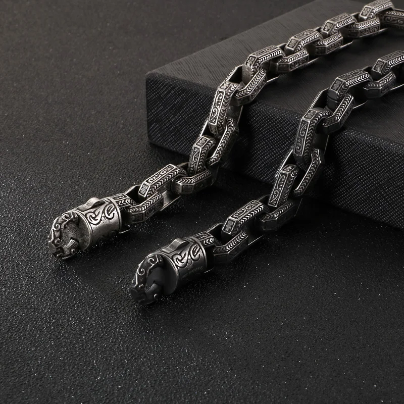 KALEN Punk Matte Link Chain Bracelet Men Stainless Steel 22.5cm Long Chunky Ancient Symbol Charm Pulsera Male Jewellry 2020