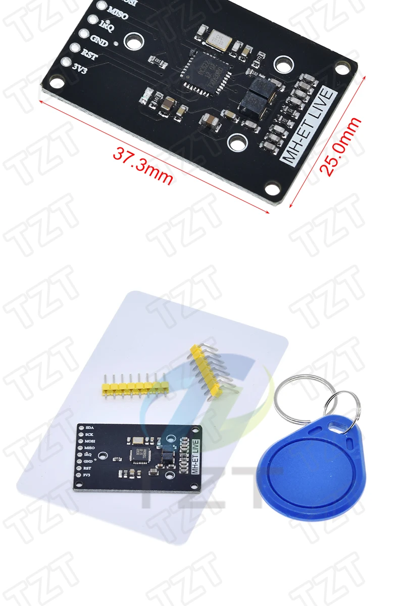 TZT RFID-Modul RC522 MFRC-522 RDM6300 PN532 Kits S50 13,56 MHz 125 kHz 6 cm mit Tags SPI Write & Read für Arduino Uno 2560 – Detail 9