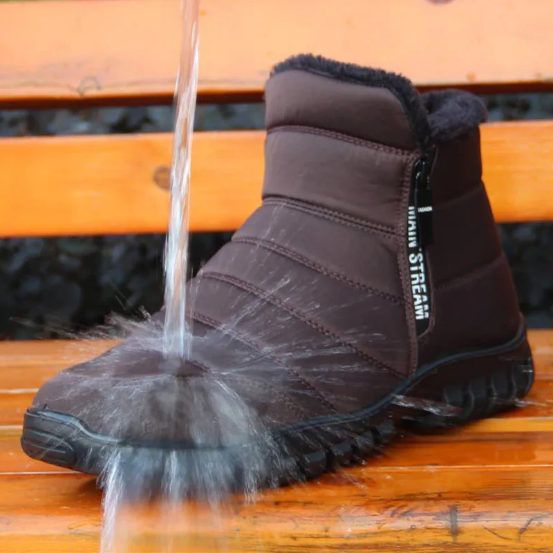 Bottes de neige imperméables coordonnantes pour hommes, chaussures décontractées, peluche, grande taille, garde au chaud, chaussures de couple,