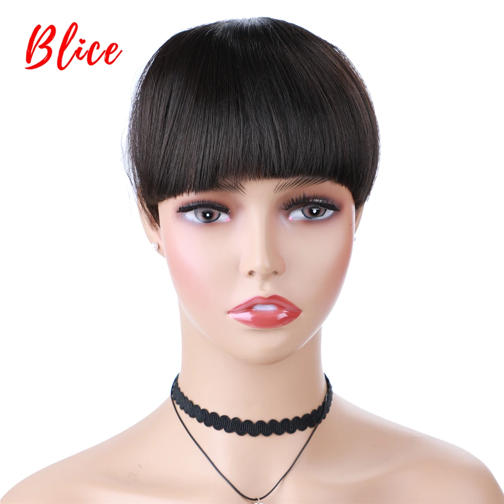 

Blice Fake Silky Straight Clips In Bang Synthetic Hair Extensions With 100% Kanekalon Hairpieces For Women