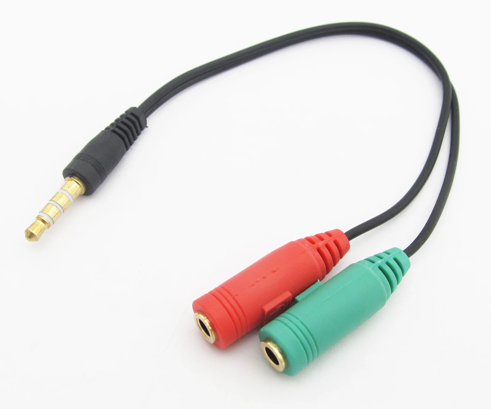 1pc Gold 3.5mm Male to Headset Female Mic Microphone Female Audio Splitter Cable Item No.: 4-0163