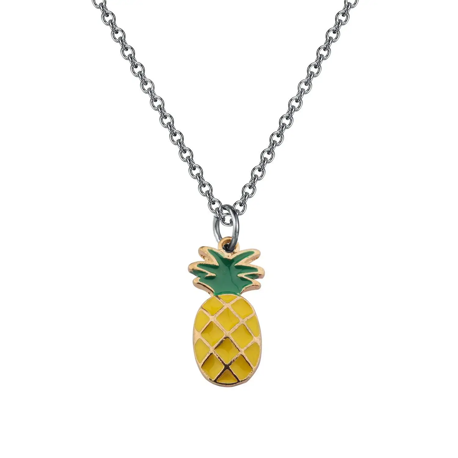 Wholesale Hot New Hollow Pineapple Pendant Necklace Cute Link Chain Fruit Necklace For Girlfriend Present