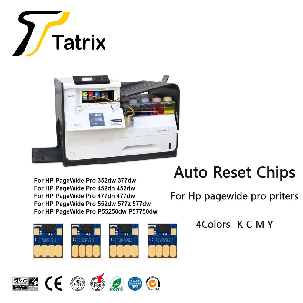 Tatrix Newest ARC Chip For HP 972 973 974 975 972X 973X 974X 975X CISS VB.3 For PageWide Pro 352dw 377dw 452dn 452dw 477dn 477dw