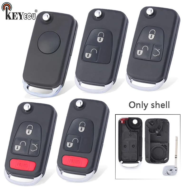 

KEYECU for Mercedes Benz ML350 ML500 ML320 ML55 AMG ML430 Replacement 1 / 2 / 3 / 4 Button remote Key Shell Case Cover HU39