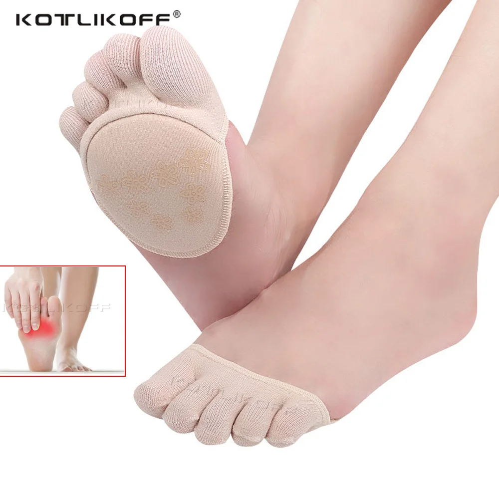 KOTLIKOFF Cotton Half Insoles Pads Foot Care Insoles Forefoot Pain Relief Massaging Metatarsal Toe Support Pads Insoles Forefoot