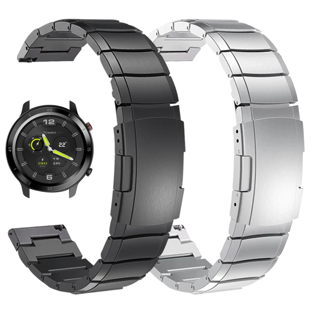 20 22Mm Horlogeband Voor Ticwatch Pro 3 Ultra Gps/E3 Band Rvs Metalen Polsband Voor Ticwatch Pro 2021/Gtx/E2 Polsband