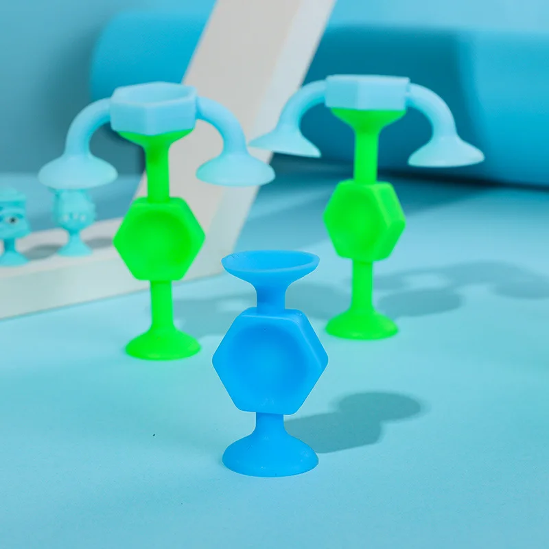 50pcs/lot Silicone Suction Building Blocks Assembled Sucker Suction Cup Construction Toys Children Educational Toys