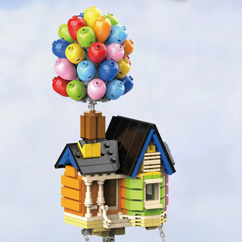 Flying Balloons House Up Movie Hot Air Balloon Building Blocks Balanced Toys Street View DIY Bricks For Kids Child Birthday Gift