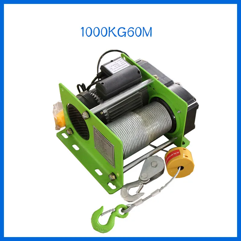 1000KG 30M/60M Small wire rope hoist Mini electric hoist small hoist for decoration of household buildings