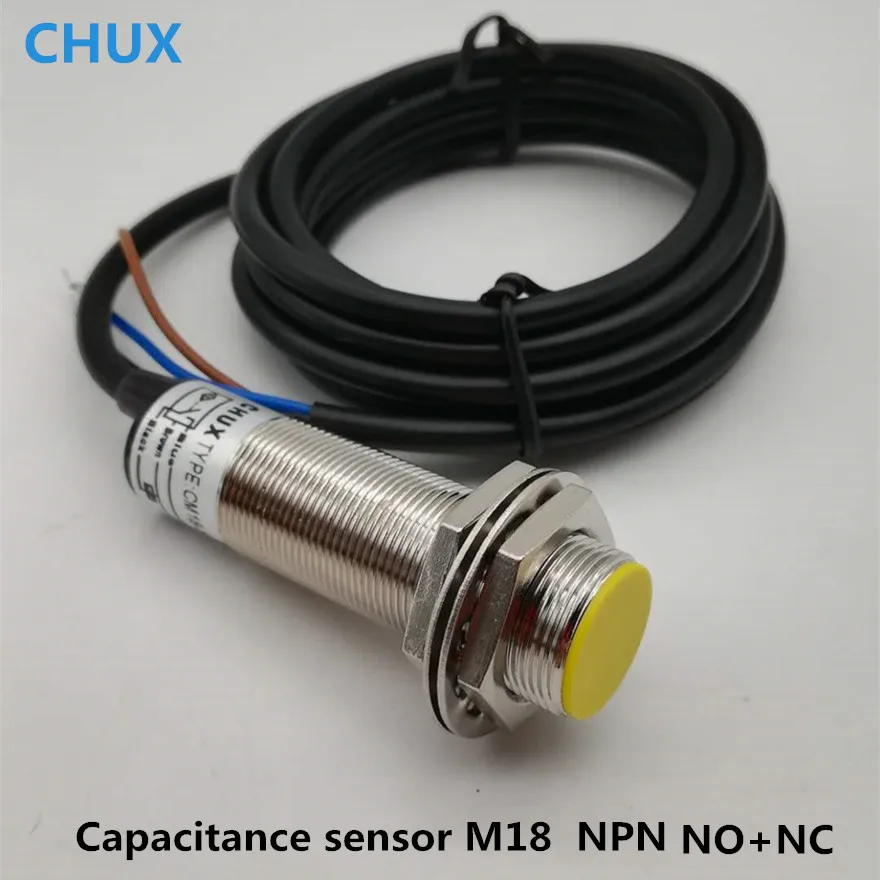 CHUX Proximity Switch NPN capacitance Flush Type 5mm Detect Distance CM18-5-DNC NO+NC 4 Wires Liquid Level Sensors