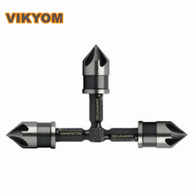 2pcs/lot Five-blade chamfering device stainless steel single-blade 90 degree reaming drill taper screw deburring