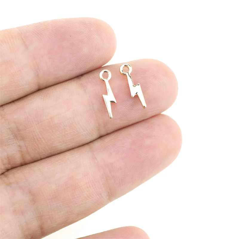 20pcs 13*3mm Lightning Alloy Jewelry DIY Charms Pendant Necklace,Eearrings,Bracelets 3 Colors