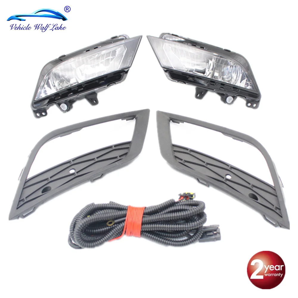 

For Seat Leon 2013 2014 2015 2016 car-styling Front Bumper Fog Light Fog Lamp With Bulbs Grille Cover And Wire Harness Assembly