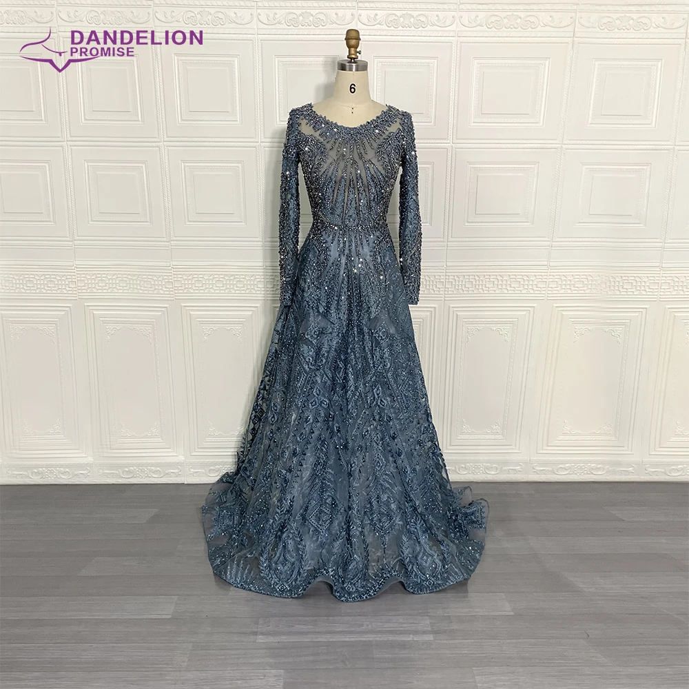 Luxury Handmade  Beading Long Sleeve Celebrity Dresses 2020 Dubai Arabic Muslim Elegant Lace Formal Evening Party Gown