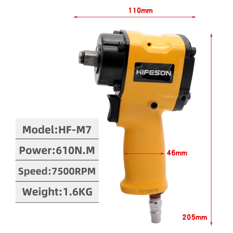 HIFESON 1/2 High Quality Mini Pneumatic Impact Wrench Car Repairing Impact Wrench Tools Auto Spanners 7500 R.P.M