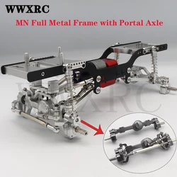 Full Metal Frame Chassis Kit Shock Pull Rod with Portal Axle for 1/12 MN MN98 D90 D91 D99 D99S MN90 RC Car Upgrade Parts