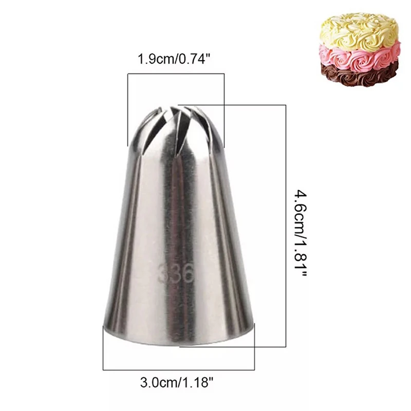 3PCS/Set Large Russian Icing Piping Pastry Nozzle Tips Baking Tools Cake Decorating Set Stainless Steel Nozzles Cupcake