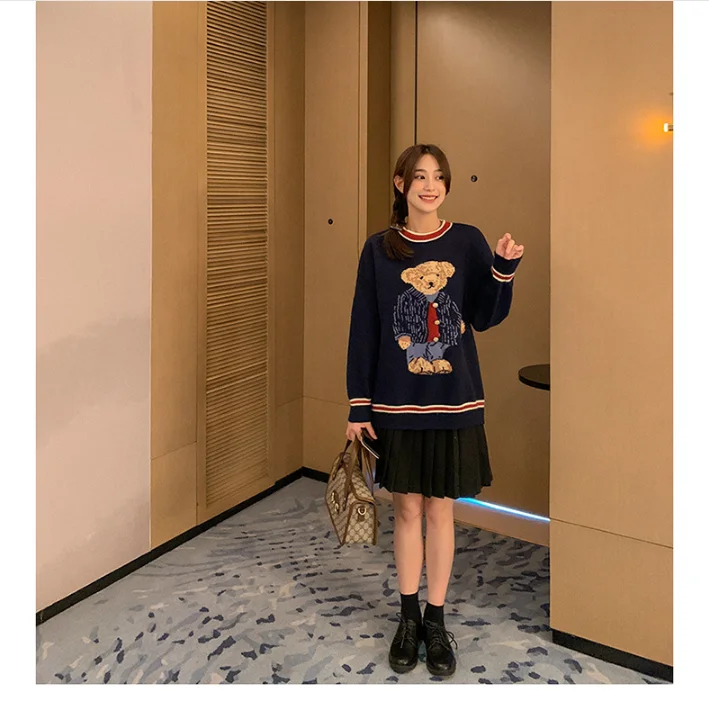 Sweater Women Autumn Wear Bear Knit Sweater Vest Jacket