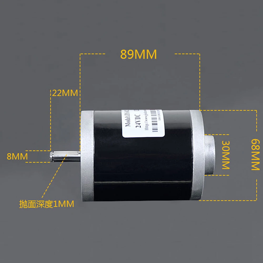 New For 12V 120W 3500rpm High Torque Low Noise Double Ball Bearing High-Power DC Motor