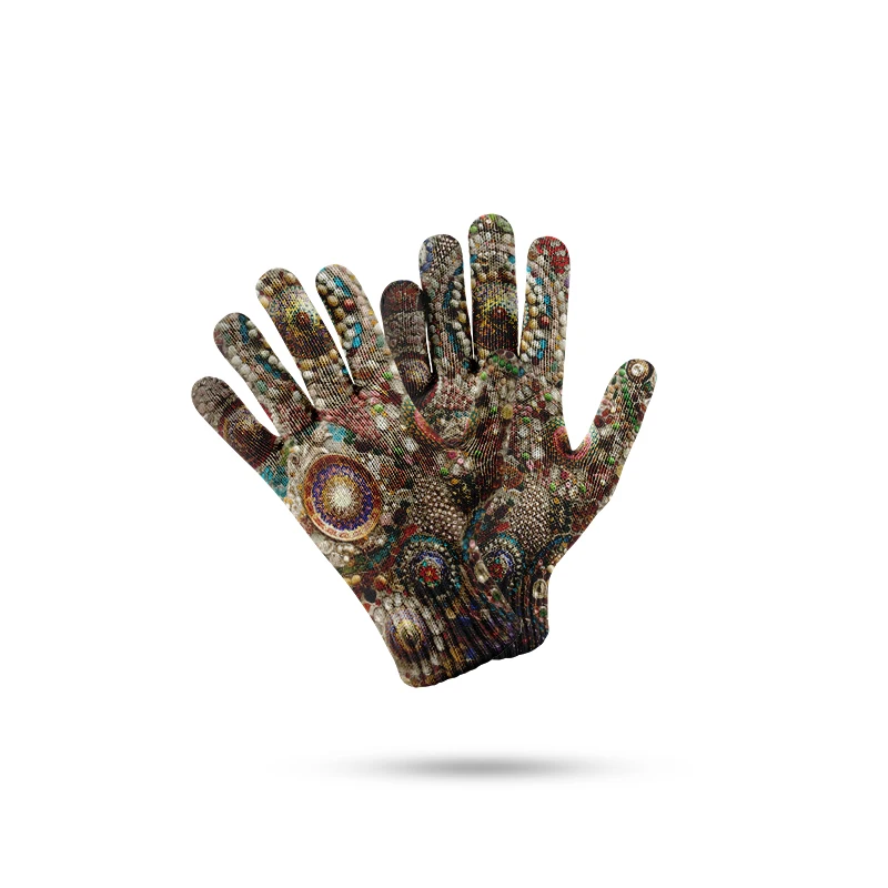 Pearl Agate Pattern 3D Printed Knitted Gloves For Women Fashion Garden Riding Outdoor Gloves Mittens High Quality Elegant Gloves