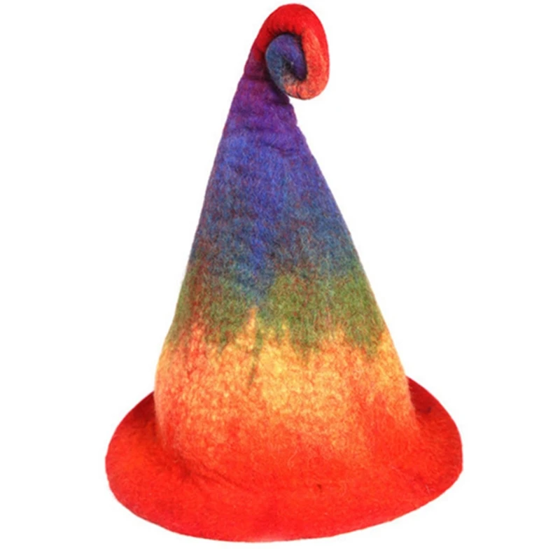 Fashion Hat Rainbow Wizard Hat Halloween Popular Creative Props Gifts Witches Costume Hat Autumn and Winter S17 21