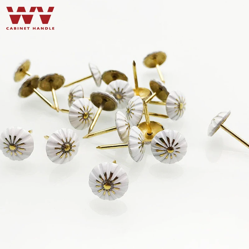 Painted Bubble Nail Sofa Nail Decoration Nail Thumbtack Tack Antique Nail Round Head Nail Can Wall White Flower Nail Hardware