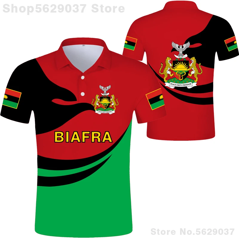 Biafra Flag Polo Shirt Free Custom Name Number Biafra Summer Men's And Women's Sports Polo Shirt Print Photo Logo Clothing