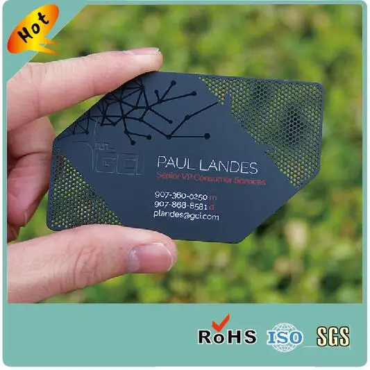 

laser out black metal business cards (thickness 0.3mm/0.5mm/0.8mm etc)