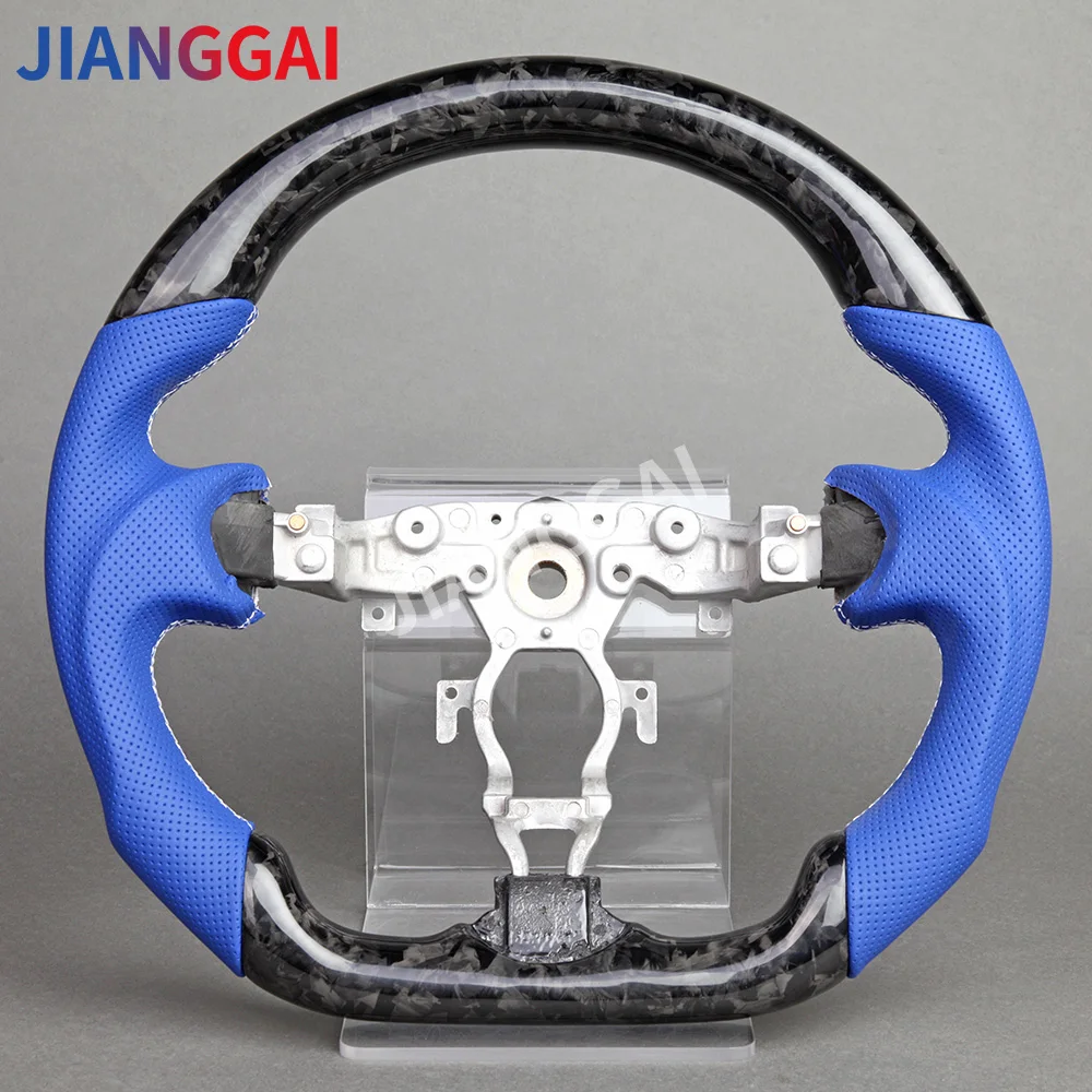 Forge Steering Wheel Blue Perforated Leather Fit For Nissan 370Z Juke Sentra Sylphy 2011-2019 Racing Wheel