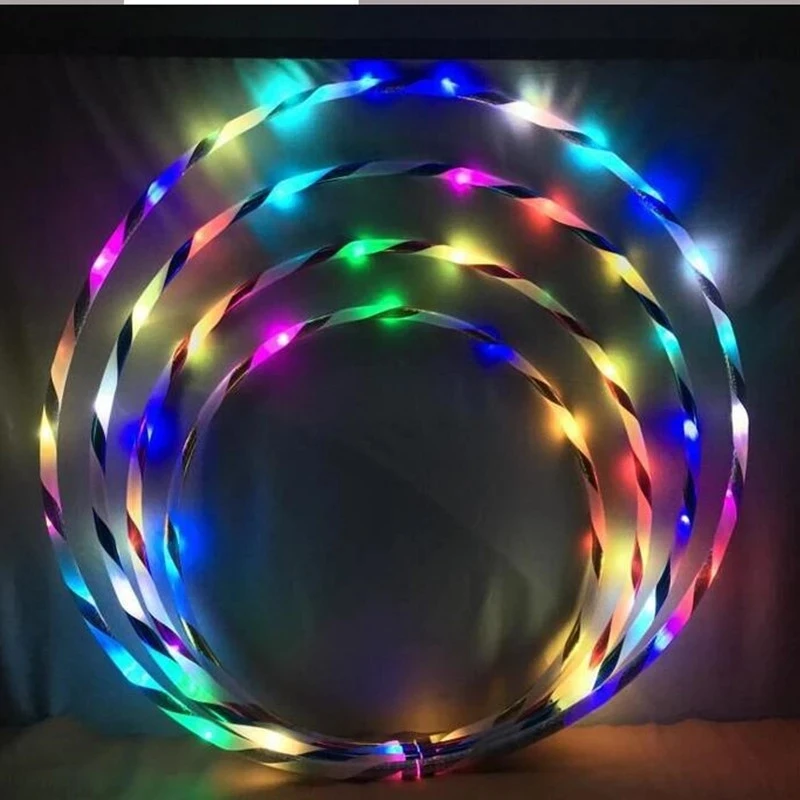 Luźna waga materiel sport fitness hoop sprzęt joga koło 90CM 7 kolor aro LED miga Sport pierścień kulturystyki