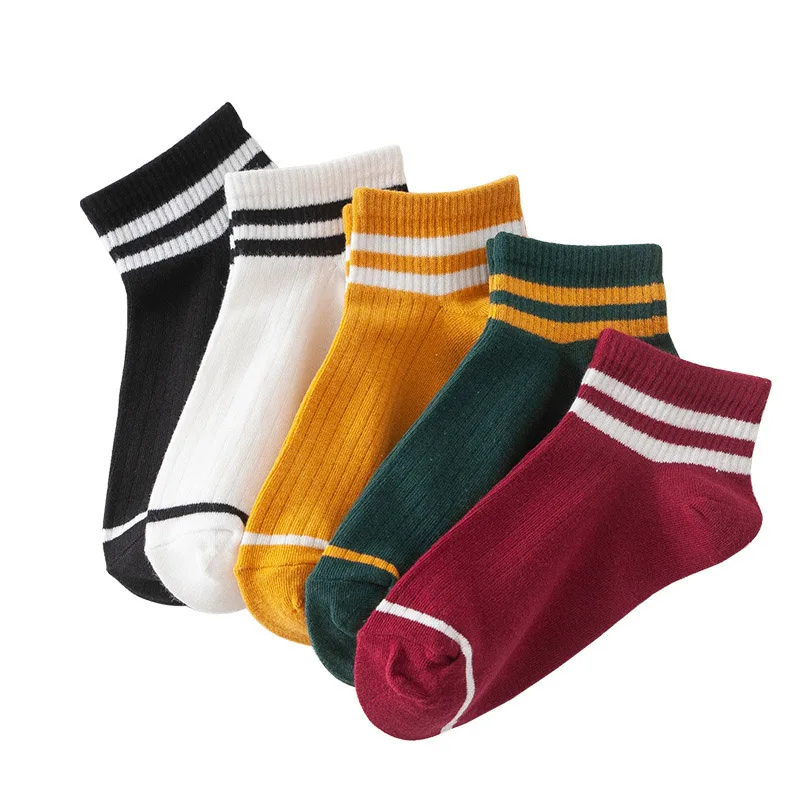 

5 pairs New Summer cotton Women's boat Socks College style thin Women's Socks Pure cotton breathable and sweat-absorbent Socks