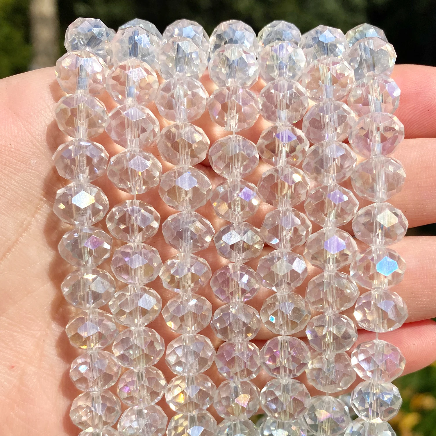 AB Clear White Austria Crystal Faceted Loose Glass Spacer Beads for Jewelry Making DIY Bracelets Necklaces Accessories 2-12mm