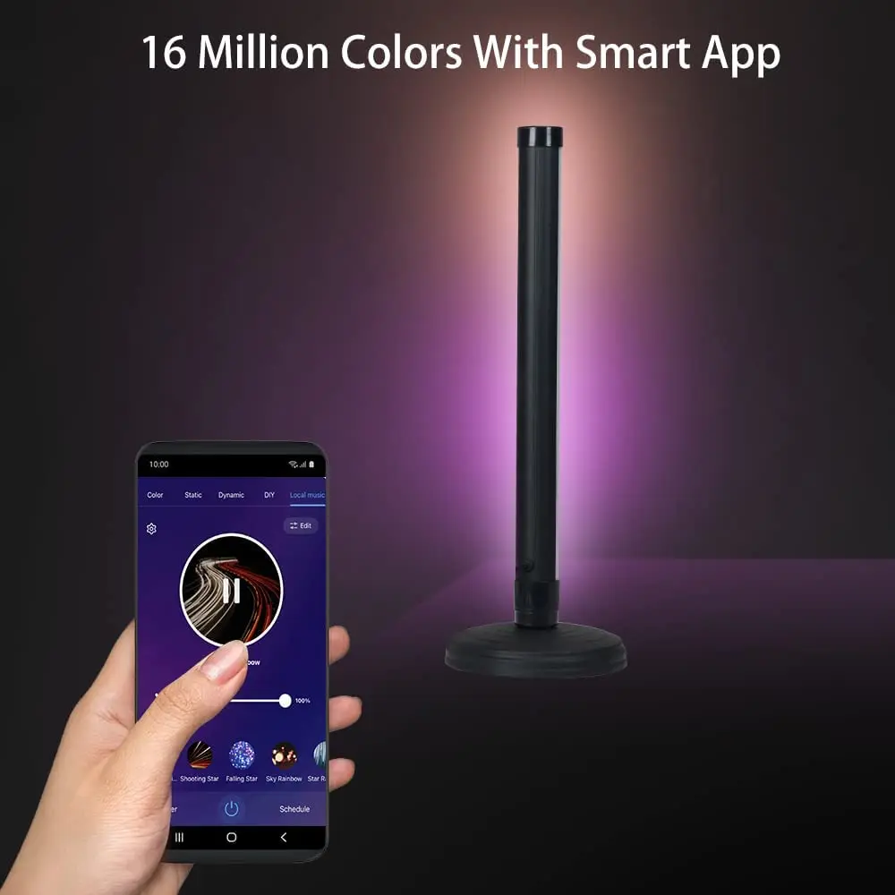 2Pcs LED Atmosphere Table Night Light Sound App Control Pickup Rhythm Light RGB Dimming Lamp TV Background  Lamp For Home Bar