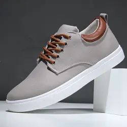 Marka nefes erkek kanvas sneaker erkekler için büyük boy 46 47 48 rahat adam yürüyüş düz eğitmenler beyaz siyah gri mavi kırmızı Sneakers